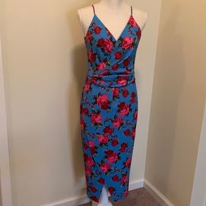 Betsy Johnson, turquoise sz 4, wrap style dress